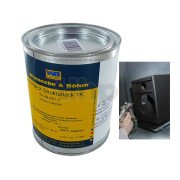 Pot de peinture professionnelle 6kg Warnex noire texturée, spéciale pour enceinte, application au rouleau "nid d'abeille"