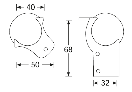 drawing & mounting du coin boule AB Sound Coin boule 68 mm, zinc, 2 pattes, renfort d'angle