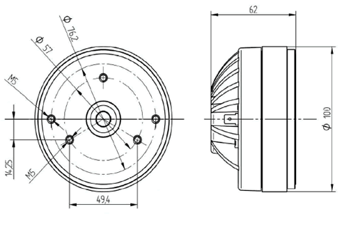 Image Drawing & Mounting moteur de compression Beyma Moteur de compression Beyma CD10Fe/N, 8 ohm, gorge 1.0 pouce