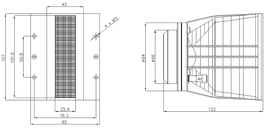 Image Drawing & Mounting compression line-array BMS Compression à guide d'onde BMS 4512, 8 ohm, 4 pouce