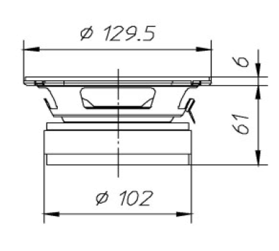 drawing & mounting du haut parleur à cône Ciare Haut-parleur Ciare CM133, 4 ohm, 5 pouce