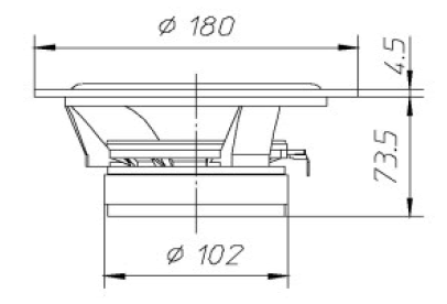 drawing & mounting du haut parleur à cône Ciare Haut-parleur Ciare HW172, 8 ohm, 7 pouce