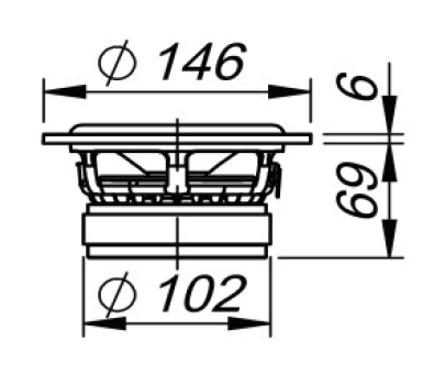 drawing & mounting du haut parleur à cône Ciare Haut-parleur Ciare HWB130, 8 ohm, 5 pouce
