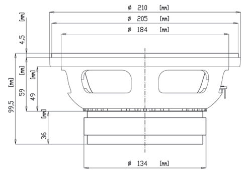 Image Dimensions & Montage (1/2) haut parleur à cône Eighteen Sound Haut-parleur 18 Sound 8MB400, 8 ohm, 8 pouce