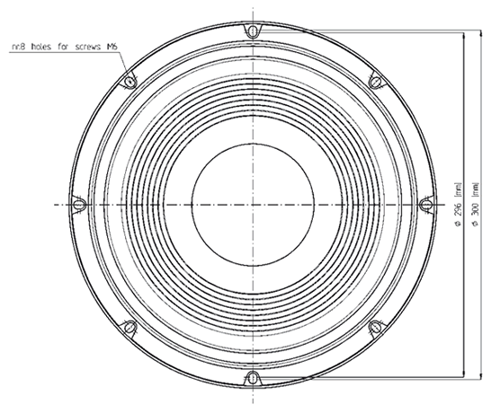 Image Drawing & Mounting (2/2) haut parleur à cône Eighteen Sound Haut-parleur 18 Sound 12LW800, 4 ohm, 12 pouce