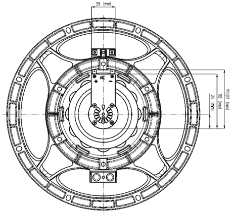 Image Drawing & Mounting (2/2) haut parleur à cône Eighteen Sound Haut-parleur 18 Sound 12NDA520, 8 ohm, 12 pouce