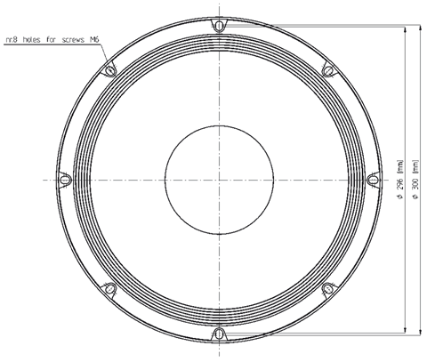 Image Dimensions & Montage (2/2) haut parleur à cône Eighteen Sound Haut-parleur 18 Sound 12W500, 4 ohm, 12 pouce