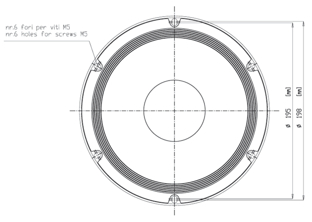 Image Drawing & Mounting (2/2) haut parleur à cône Eighteen Sound Haut-parleur 18 Sound 8MB400, 16 ohm, 8 pouce