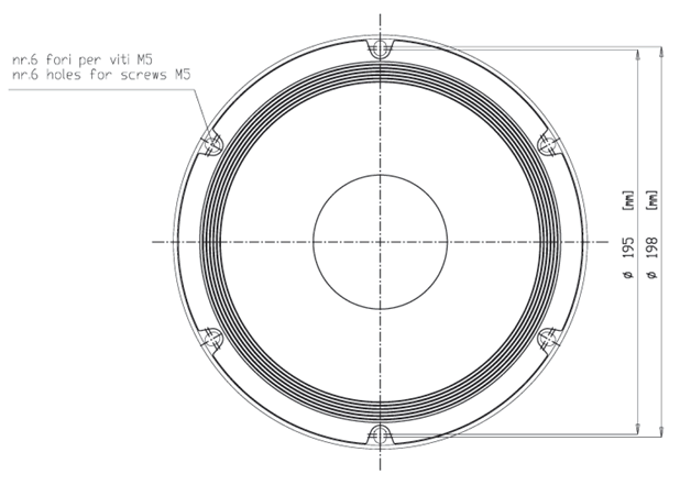 Image Dimensions & Montage (2/2) haut parleur à cône Eighteen Sound Haut-parleur 18 Sound 8MB400, 8 ohm, 8 pouce