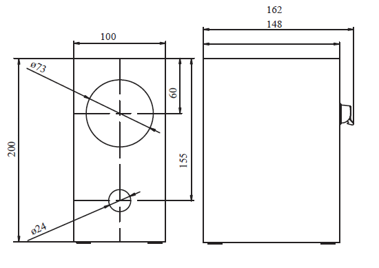 drawing & mounting du Ébénisterie Fostex Ebénisterie Fostex P800-E, pour P800K