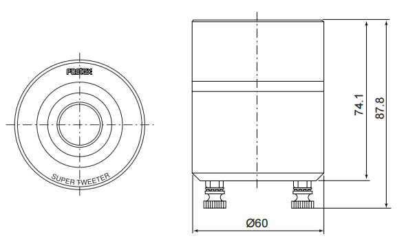 Tweeter à compression Fostex T90A, 8 ohm, 82 mm