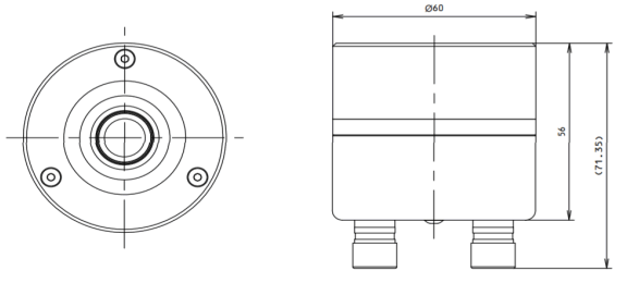 drawing & mounting du tweeter à compression Fostex Tweeter à compression Fostex T96A, 8 ohm, 60 mm