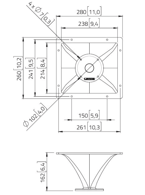 drawing & mounting du pavillon LaVoce Pavillon Lavoce HD1402, gorge 1.4 pouce