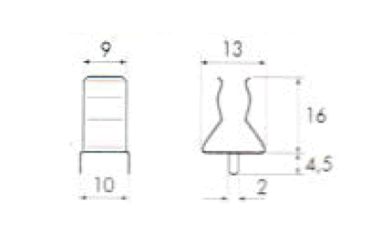 drawing & mounting du support pour fusible Monacor Support lampe Monacor PLH-4, pour PL-1218 et PL-2418