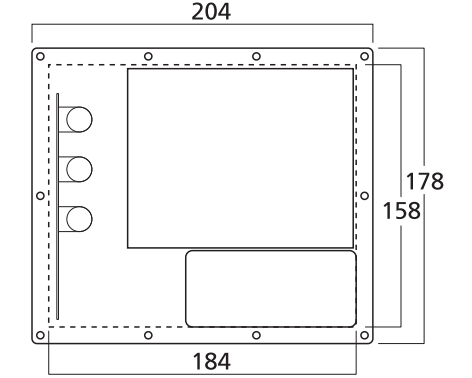 Image Dimensions & Montage amplificateur actif Monacor Amplificateur actif subwoofer mono, 200W, Monacor SAM-200D
