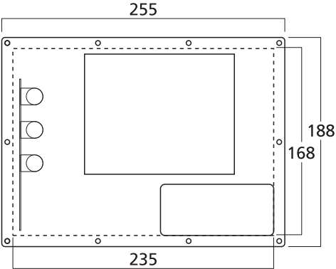 drawing & mounting du amplificateur actif Monacor Amplificateur actif subwoofer mono, 300W, Monacor SAM-300D