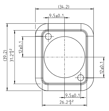 drawing & mounting du joint connectique Neutrik Joint blanc, type D, pour repérage et étanchéité des chassîs NC3MD*, NC3FD*