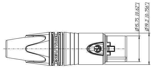 Image Drawing & Mounting (2/2) fiche xlr Neutrik Fiche Neutrik NC3FXX-B, XLR femelle, 3 points, corps métal noir, contacts or