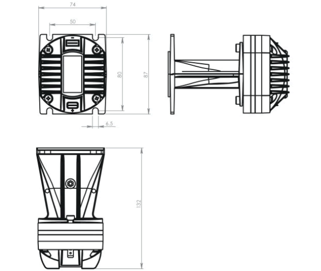 drawing & mounting du compression line-array Oberton Moteur Line-Array Oberton WS2544, 16 ohm, 2.75x1 pouce