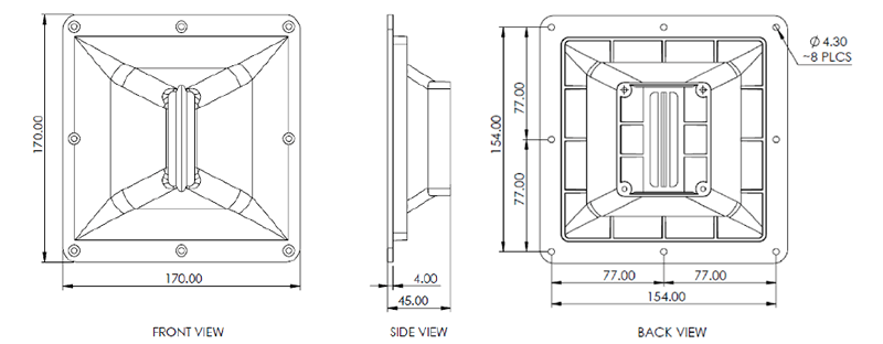 drawing & mounting du pavillon Radian Guide d'ondes pour Radian LT3