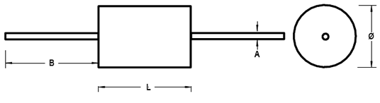 drawing & mounting du condensateur SCR Condensateur SCR MKP 150µF série PA (250VDC)