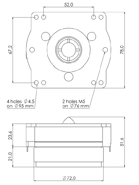 Image Dimensions & Montage moteur de compression Sica Moteur de compression Sica CD78.26/245, 16 ohm, gorge 1.0 pouce