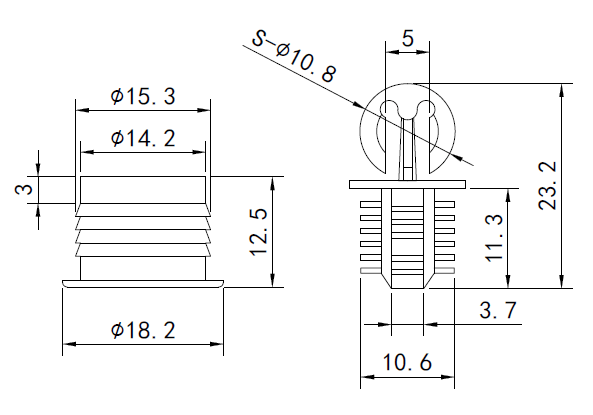 drawing & mounting du clips façade TLHP Lot de 8 clips (mâle+femelle) pour façade d'enceinte, plastique noir
