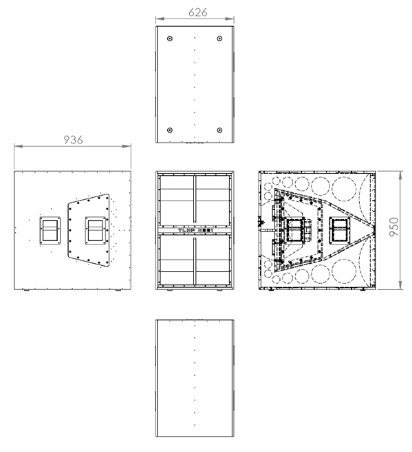drawing & mounting du kit subwoofer TLHP Kit grave TLHP H221 avec kit ébénisterie et haut-parleur