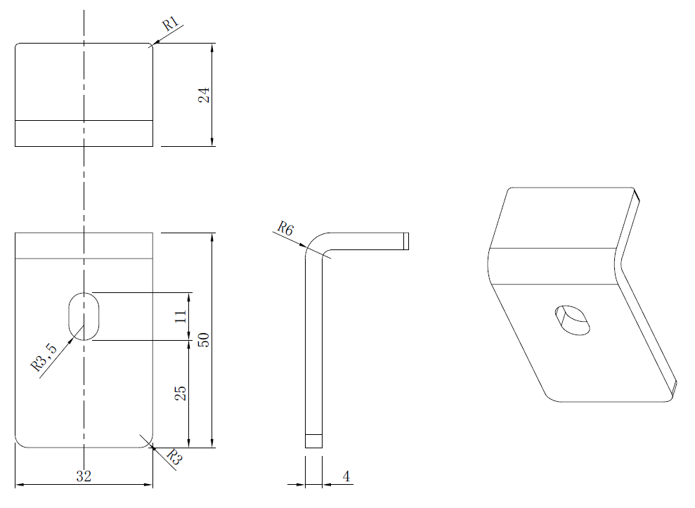 drawing & mounting du patte de fixation grille haut-parleur TLHP Lot de 4 pattes de fixation pour grille, acier épais, finition noir, dimensions 50 x 32 mm, hauteur 24 mm, pour grille / haut-parleur de 15 à 21 pouce