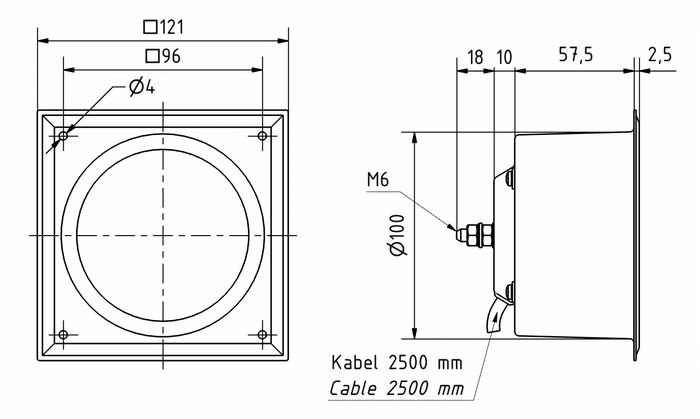 drawing & mounting du horn speaker Visaton Haut-parleur Visaton DK 121, 8 ohm