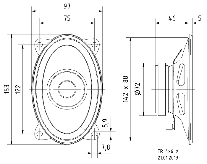Velleman Paire Haut Parleur HP Woofer Polypropylene 30 Watts Max.8 Ohms