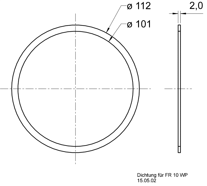 drawing & mounting du joint d'étanchéité Visaton Joint d'étanchéité pour haut-parleur Visaton FR 10 WP