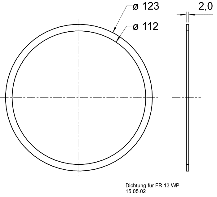 drawing & mounting du joint d'étanchéité Visaton Joint d'étanchéité pour haut-parleur Visaton FR 13 WP
