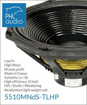 15-inch high efficiency speaker, made in France