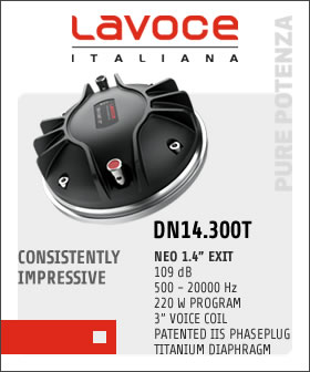 Lavoce DN14.300T, high efficiency 1.4 inch compression driver, patented phaseplug